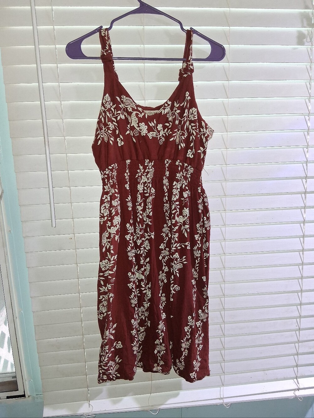 Women's Burgundy Floral Summer Dress Size Large